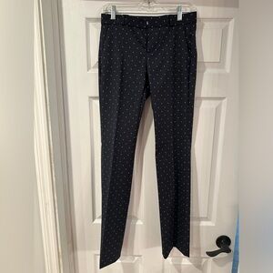 Navy blue oolka dot dress pants